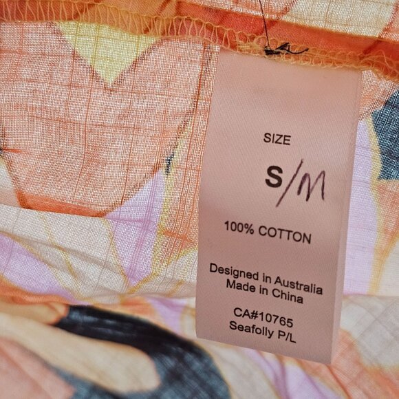 Seafolly Womens Floral Long Sleeve Palm Spring Tier Swing Dress Black S/M NWT - Picture 8 of 16